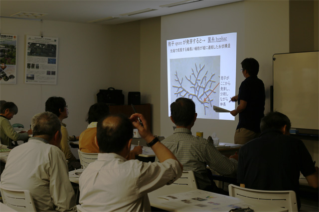 出川洋介准教授による菌類系統分類学の講義